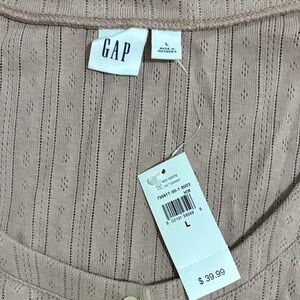 NWT GAP pointelle cardigan Ribbed in Dusty Beige pink